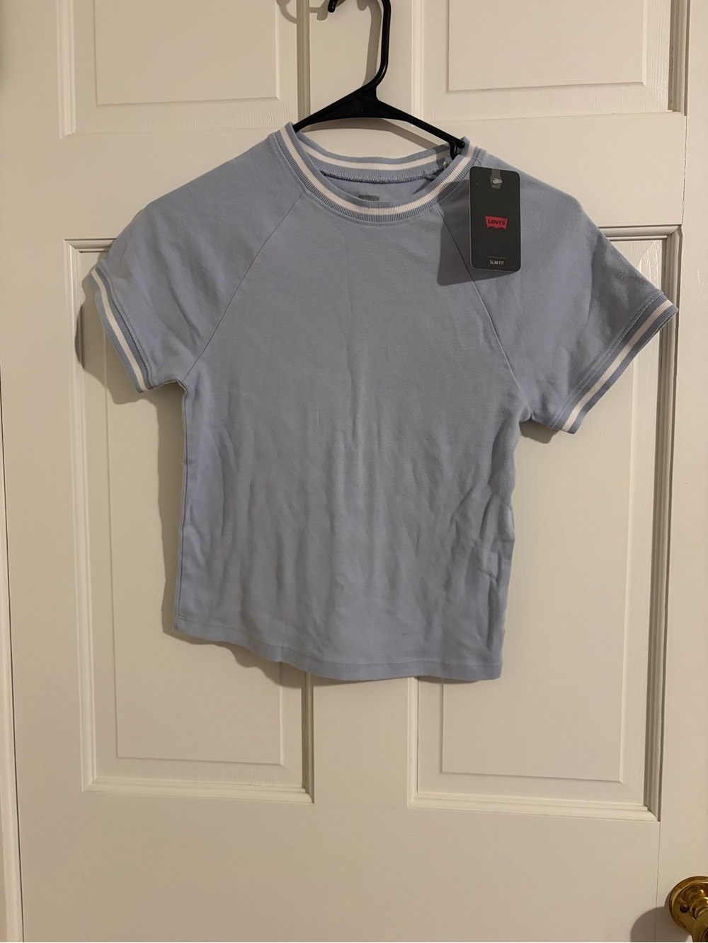 Levi's Light Blue Tee with White Stripe Trim